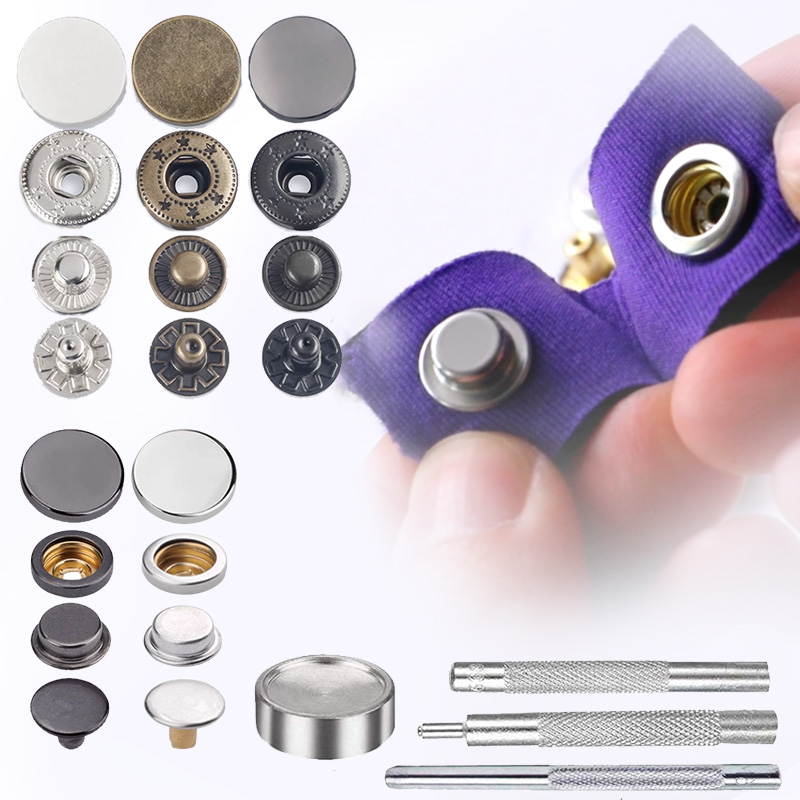 Snap Fastener Set - 40 takım/160 adet renkli düğmeler aşağı