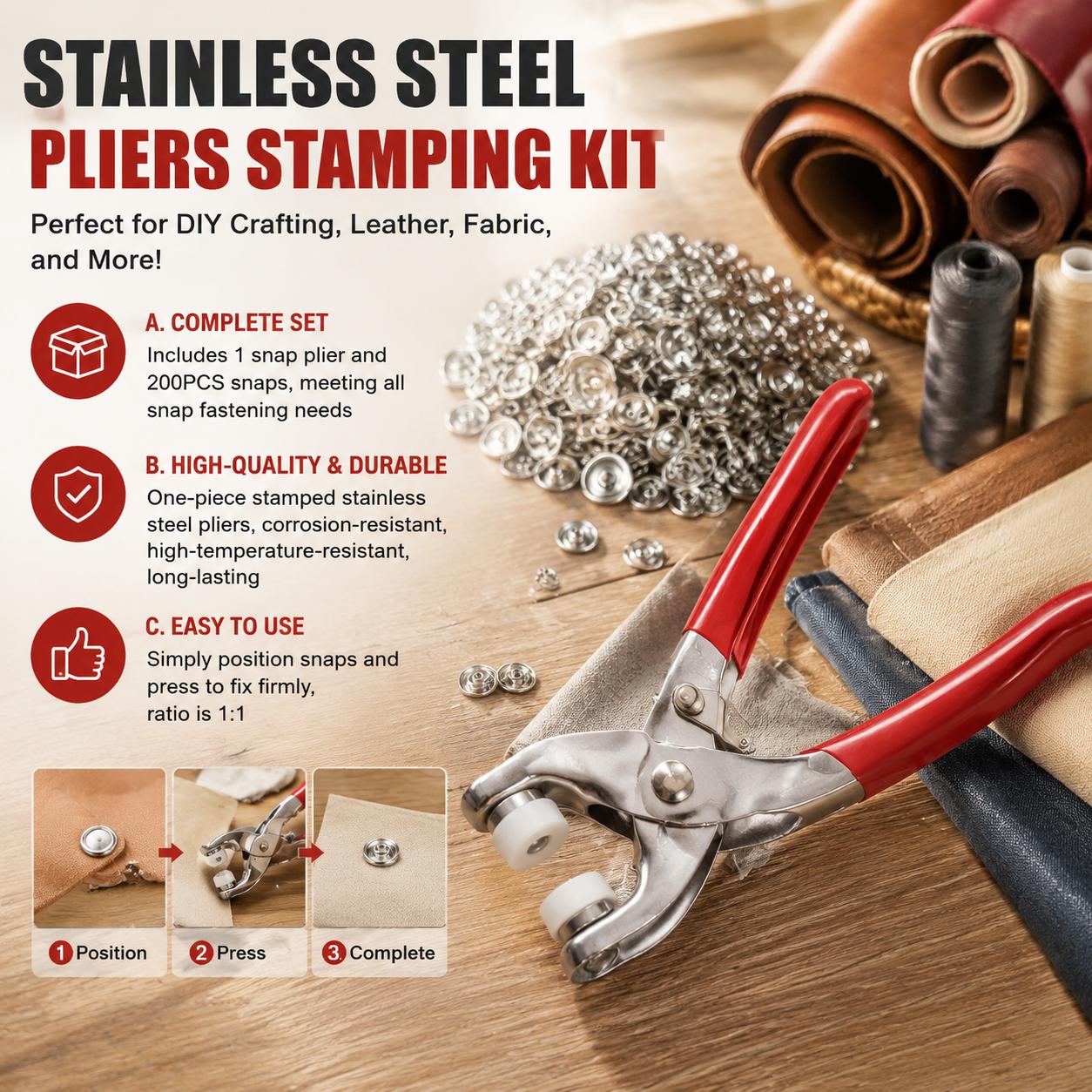 Snap Fastener Set - 1 Set 201 Parça El Presli
